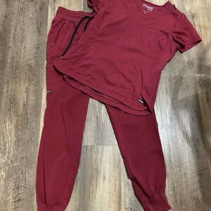 Grey's Anatomy Burgundy Scrub Set